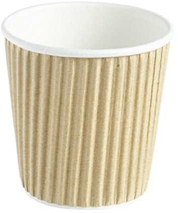 Kraft Ripple Disposable Paper Coffee Cups 4oz / 120ml - Sleeve of 40 - Hot Drink Cups