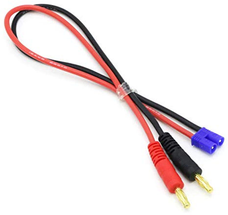 VUNIVERSUM Original Premium Ladekabel mit EC2 Stecker Male Goldstecker 2Pin auf 4mm Bananenstecker 18AWG Kabel Modellbau für Lipo Akku