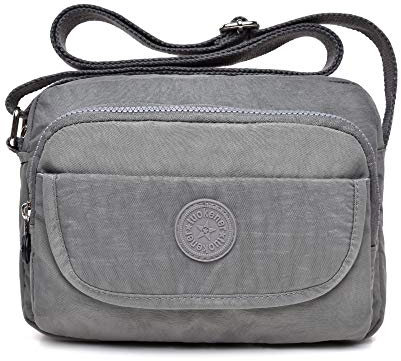 tuokener Crossbody Tasche Damen Schultertaschen Umhängetaschen Wasser-Beständige mit Multi Pocket (Grau)