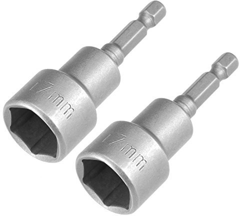 Sourcingmap 2 Pcs 1/4 Quick-Change Hex Shank 17mm Magnetic Nut Setter Driver Drill Bit, 65mm Length, Metric