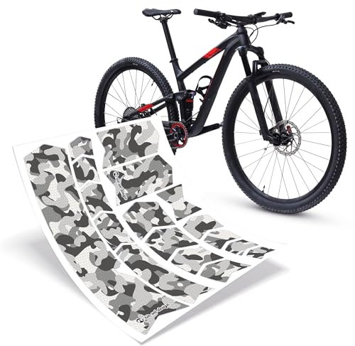 Riesel Design® Frame:Tape 3000 Fahrrad Rahmenschutz - Stylische Fahrrad Schutzfolie/Selbstklebende Fahrradschutzfolien/MTB Rahmenschutzfolie als Kratzschutz (Camo)