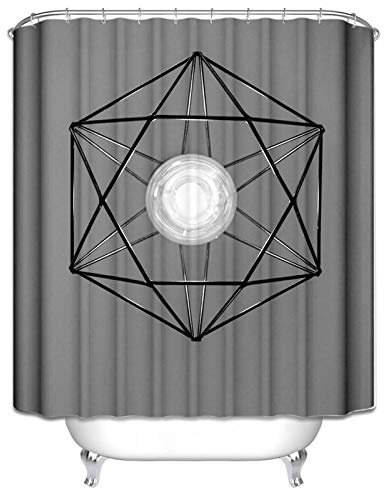 Daesar Badvorhang Anti-Schimmel Lampe Glühbirne Badezimmer Duschvorhang aus Polyester-Stoff 165x180