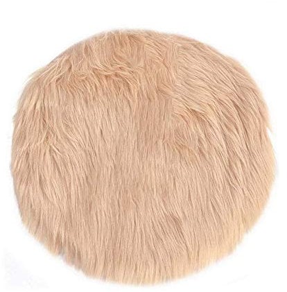 Salmophfeel Runder Teppich aus Kunstfell, Schaffell, Bettvorleger, Kunstvlies, Stuhlbezug, Sitzpolster, weich, flauschig, zottelig, für Schlafzimmer, Sofa, Boden (30 x 30 cm, Kaffeebraun)