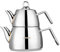 AMBOSS Turkish Teapot Set with Steam Lid 4 PCS Stainless Steel Thick Handles Induction Cooker Compatible Turkish Tea Set (Steel)