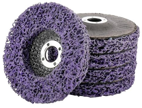 WerkWeit 5 x Discos de limpieza para amoladora angular 100x16mm Disco abrasivo CSD amoladora de rueda de pelado para amoladora angular quitar pintura revestimiento (púrpura)