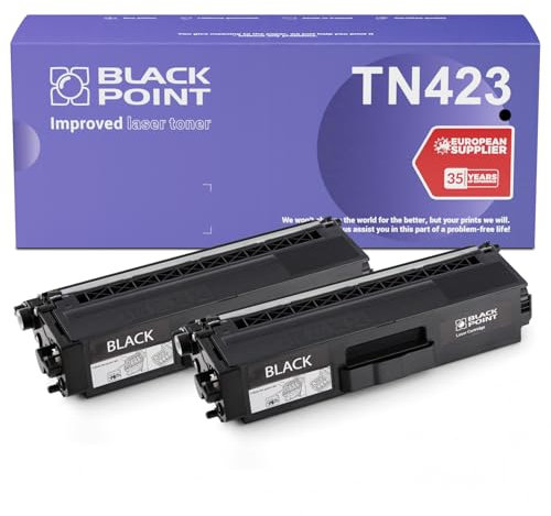 BLACK POINT Premium Toner 2 St. Kompatibel zu TN-423BK TN423 TN423BK TN-421BK TN421 TN421BK - Schwarz für Brother MFC-L8690CDW Brother MFC-L8900CDW DCP-L8410CDW HL-L8260CDW HL-L8360CDW DCP-L8410CD