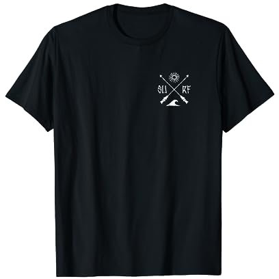 Surfer Gift Idea for Women & Men Vintage Regular Fit Schwarz T-Shirt S Crew-Kragen Klassische Passform Kurzarm Sommer Unisex T-Shirt Small