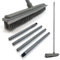 Rubber Broom with 120cm Multi-Section Metal Handle, 31cm Wide Rubber Brush Head with Built-in Squeegee − Soft Broom Indoor, Carpet Sweeper, Spill Cleaner, and Pet Hair Remover