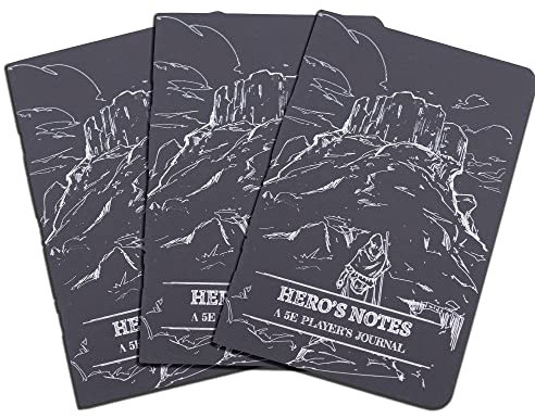 DUNGEON CRAFT Notizbuch für DND & TTRPG – Spieler-Charakter-Tagebuch – 3er-Pack | Schwarz
