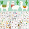 Tslinc Tattoo Kinder, 10 Blätter Alpaka Tattoos Set, Temporäre Tattoos Kinder Aufkleber, Wasserdichte Kindertattoos Alpaka Sticker für Mädchen/Jungen Kindergeburtstag Mitgebsel Party (Alpaka)