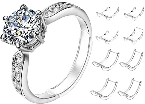 BODYA Lot de 8 ajusteurs de taille de bague pour bagues amples - Tendeur invisible - S'adapte à toutes les bagues - Tailles assorties