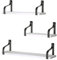 Love-KANKEI Wandregal Weiß Holz Regal Wand U-Form Schweberegal 3er Set, Ideal für Wohnzimmer Schlafzimmer Flur Badezimmer, Länge 43/33/23cm, Weiß und Schwarz