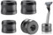 Linkidea 4 Pack Safety Razor Stand, Opening Dia 0.7 (18.5mm) Aluminum Alloy Men's Shaving Stand for Bathroom Countertops Compatible with Merkur 34HD, Gillette Fusion 5 ProGlide (Dark Grey)