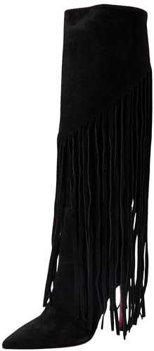 Pinko Ambre Suede, Stivali ad Altezza Ginocchio Donna, Z99_Nero Limousine, 38 EU