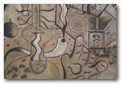 Joan Miro The Kerosin-Lampe 1924 Surrealismus-Kunstwerke, Poster, Wandkunst, Schlafzimmer, dekorative Raumästhetik, 30 x 45 cm