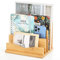 TOPZEA Letter Mail Holder Countertop, Bamboo Desk File Organizer Wood Desktop File Holder, 4 Slots Vertical Mail Letter Sorter Shelf Files Rack Stand for Envelope Document File Folder