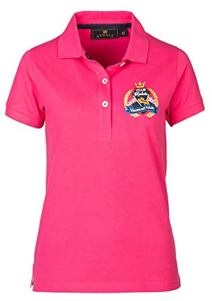 Rydale Ladies Polo Shirt Short Sleeve Women’s Polo Top 100% Cotton Embroidered T-Shirt (Bonbon, 14)