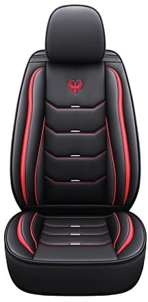 1 Coprisedile Auto Universale Sportivo Qualità Superiore in Ecopelle Anteriore con Poggiatesta Confortevole Compatibile con Airbag Laterale Protezione Sedile Morbido Avvolgente (1 Coprisedile Rosso)