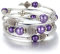 Bulinlin Silber Wickelarmband mit Naturstein Perlen Boho Mehrschichtiges Damen Armbänder Geburtstags Modegeschenk für Frauen (Violett Perle)