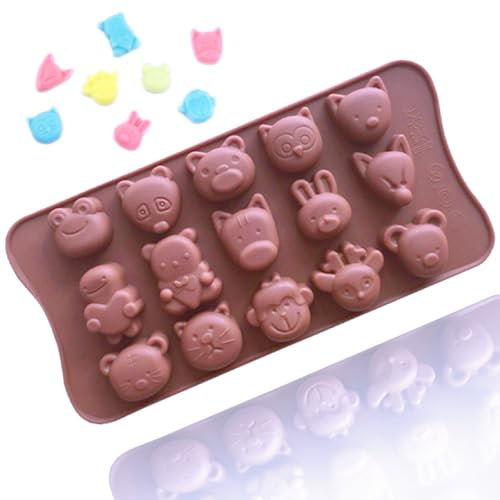 TTOA - Fun Animal Frog Owl Tiger Silicone Chocolate Mould | Candy Jelly Ice Cube | Wax Melt | Sugar Craft | Cake Decoration