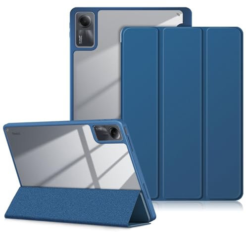 DINGGUAGUA Custodia per Xiaomi Redmi Pad SE 11 Pollici Tablet, Con S Pen Holder - Antiurto Sottile Cover Posteriore Trasparente,Blu scuro