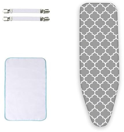 WInara Standard Size 49x18 15 x 54 Iron Board Cover, Ironing Board Cover and Pad 100% Cotton with Scorch Resistant Thick Pad (Size : 49x18in(124x45cm))