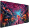 Anime Girl Large Desk Mat Ergonomic Red Cute Purple Mouse Pad XL Japanese Cat Desk Mat,Desk Pad for Keyboard and Mouse Keyboard Pad Stitched Edges Non-Slip Rubber Mat Desk Pad (31.5x15.7 in).