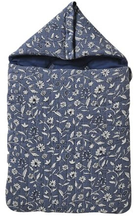 VERTBAUDET Babynest aus Baumwollgaze PETIT DINO blau bedruckt TU