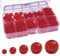 Gocelyn 470+ PCS Round Crystal Glass Beads for DIY Craft Projects (Red), Glass Spacer Loose Beads for Crafts Charms Pendants Friendship 4/6/8/10/12mm