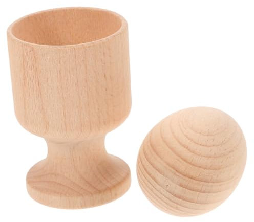 BESTonZON 1 Ensemble Coquetier en Bois Compétences Pratique Jouet pour Bébé Oeuf en Bois Jouet Coquetier Et Oeuf Compétences De Base Pratique -Petits ER en