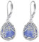 Blauer Achat Baum des Lebens Ohrringe für Damen 925 Sterling Silber Lebensbaum Tropfen Ohrringe Leverback Schmuck Geschenke