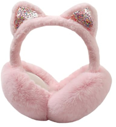 PORUPAEL Winter Ohrenschützer Kinder Katzen Ohrenwärmer Warm Earmuffs Einstellbar Mädchen Plüsch Ohrenschützer Kopfbedeckungen Winter Kälteschutz Warmhalten Accessoire Für Mädchen Damen
