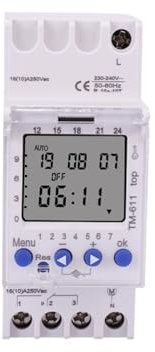 Interrupteur programmable Un canal 7 jours 24hrs, interrupteur horaire numérique électronique programmable avec impulsion(Input Power 230vac)