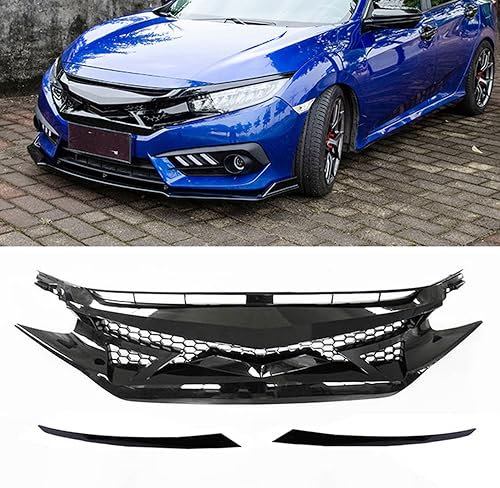 YVFGVZJG Parrilla Delantera, para Honda Civic 2016-2018 Parrilla del Parachoques Delantero del Coche Reemplazo de la Parrilla, Accesorios para carrocería