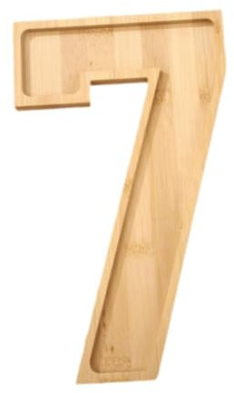 Folpus Serviertablett mit Zahlen aus Holz, Speiseteller, tragbares Brieftablett aus Holz, dekorative Servierplatte für Süßigkeiten, Desserts, Früchte, 8