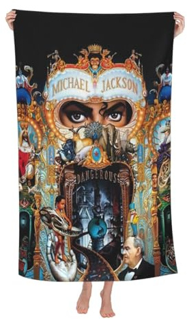 Reginascaks Michael King Jackson Strandtuch, King of Pop, Strandtuch, Mikrofaser, Badetuch, schnell trocknend, Poolhandtuch, Badetücher, Reisen, Camping, 80 x 130 cm