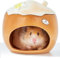 BUCATSTATE Hamster Versteck aus Keramik in Kokosnuss-Form, geeignet für Zwerghamster, Mäuse, Syrische Hamster, Rennmäuse, Goldhamster und andere Kleintiere (Braun – Groß)