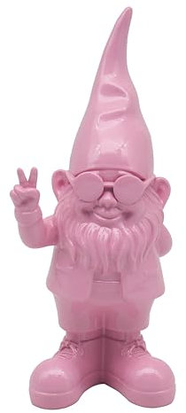 Lesser & Pavey Gnomes Home Decor Figurines & Ornaments For Home & Office | Decorative Home Accessories Statues For Indoor & Outdoor | Lovely Gifts for Women & Men Peace Hands Pink 20 Cm