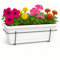 TECHZOCO Jardinera de plástico, Balconera de plástico, Macetero para Jardín, Fabricado en Polipropileno, Incluye Soporte, Patio, Interior o Exterior, 40 cm Largo x 15 cm Alto x 18 cm Fondo, Blanco