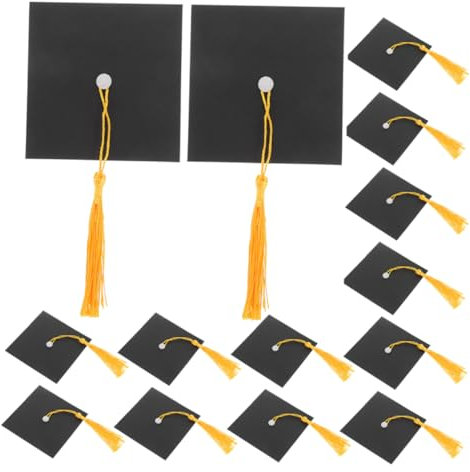 DECHOUS 50 Set Graduation Cap Chocolate Decorations Unique Party Bottle Decor for Graduation Cake and Desserts Distinctive Hat Toppers for Kindergarten Celebrations