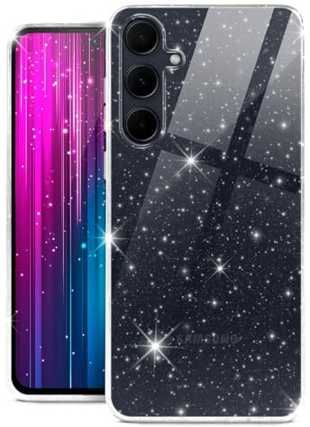 moex Sparky Case für Samsung Galaxy A35 5G Hülle mit Glitzer Effekt aus Silikon, durchsichtige Handyhülle dünn und weich, Schutzhülle transparent glitzernd Design Cover, Klar