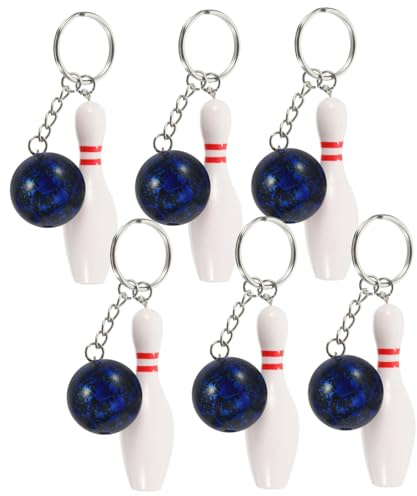 IMIKEYA Bowling Pin Schlüsselanhänger Kleiner Bowlingkugel Und Pin Aus Kunststoff 6 Stück Rucksackanhänger Für Kinder Und Erwachsene Bowling Party Geschenk