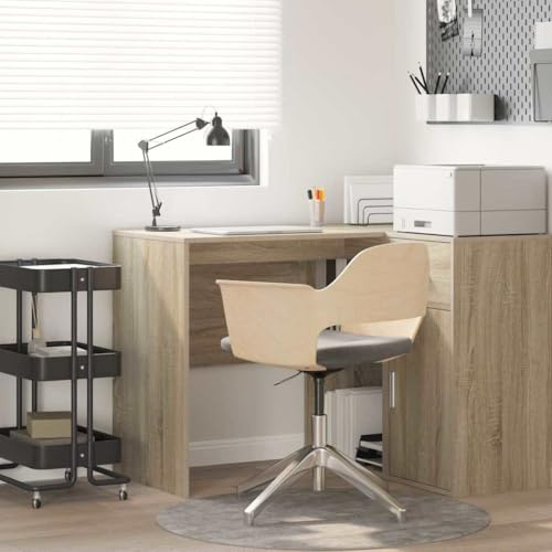 Tonture Schreibtisch Sonoma Eiche 102x50x75 cm, Holzwerkstoff, Computertisch mit Regal, Heim Büro Arbeitstisch, Modernes Design, Kompaktes Studierzimmer Möbel