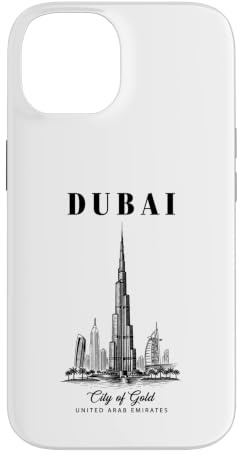 Dubai Stadtbild mit Burj Khalifa Iconic Hülle für iPhone 14
