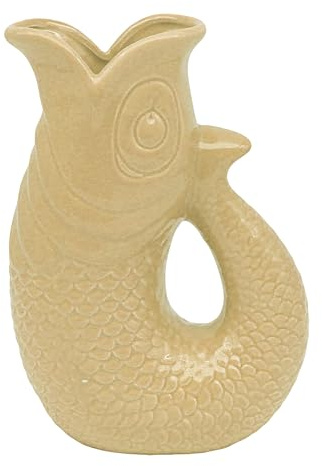 Lesser & Pavey Fish Sand Fresh and Artificial Flower Jug 26cm | Ceramic design, Stylish flower holder, Neutral décor accent, Modern centerpiece, Durable construction, Housewarming gift