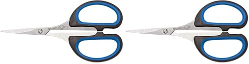 Wedo 9794 Silhouetten-Schere (Edelstahl Soft-Cut, 10,5 cm, mit Gummigriff) schwarz/blau (Packung mit 2)
