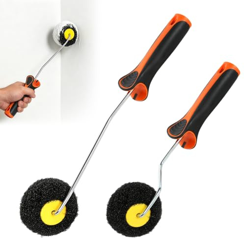 Roller für Spachtelmassen, 2 Stück Eckenroller mit Nylonborsten | Spezialwalze für Spachtelmasse, Waschbar Spachtelrolle Rollspachtel Spachtelwalze für Rollspachtel Beschichtungsrolle