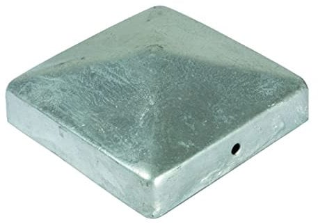 Unbekannt Pfostenkappe Zaunkappe Abdeckkappe Pyramide verzinkt 71 x 71 mm, Schutz für Gartenmöbel, Witterungsbeständig, Silber