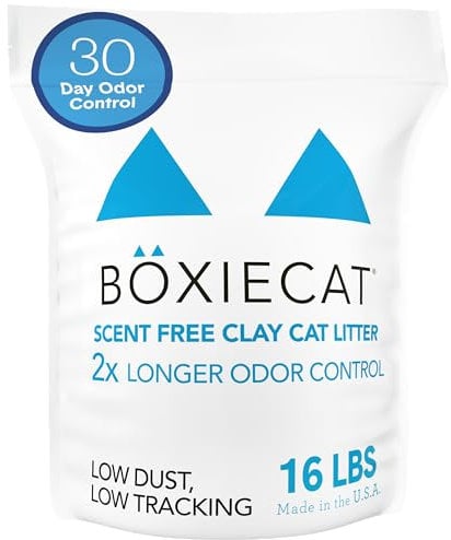 Boxie® Unscented 30 Day Natural Odor Control Cat Litter, 16lb Clumping Clay Kitty Litter