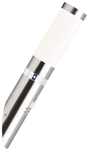 BRILLIANT lámpara Bole exterior pared antorcha detector de movimiento acero inoxidable | 1x A60, E27, 60W, adecuado para lámparas estándar (no incluidas) | Escala A ++ a E | Clase de protección IP: 44